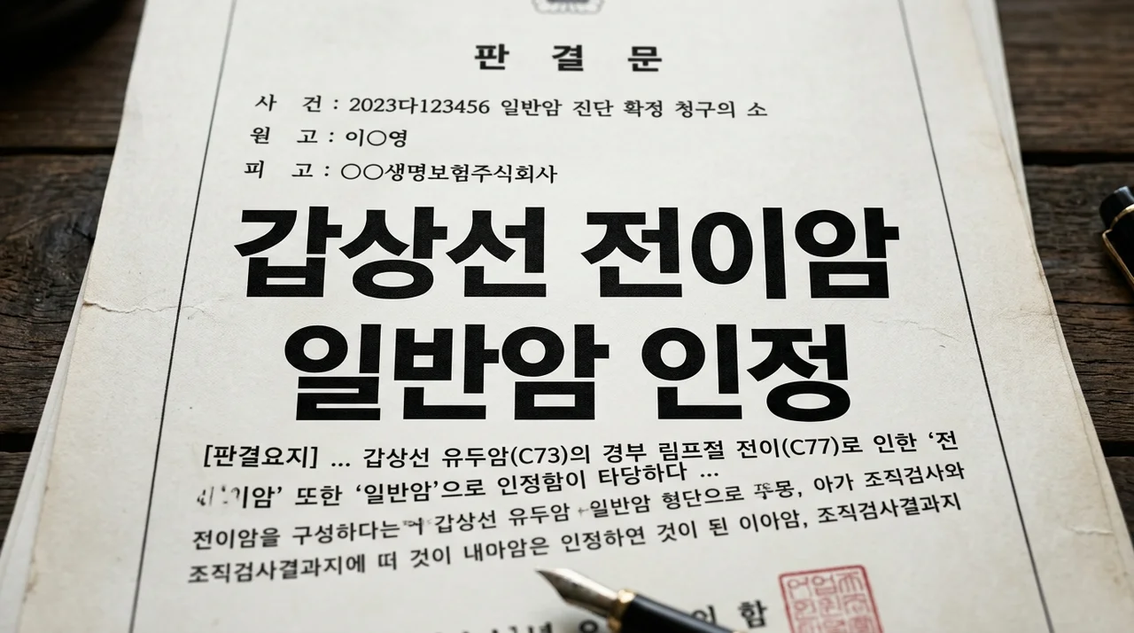 갑상선 전이암(C77) 일반암 인정 기준: 대법원 판례로 보상받는 핵심 전략